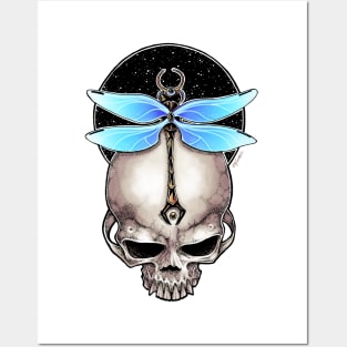 Awakened - Dragonfly Skull Posters and Art